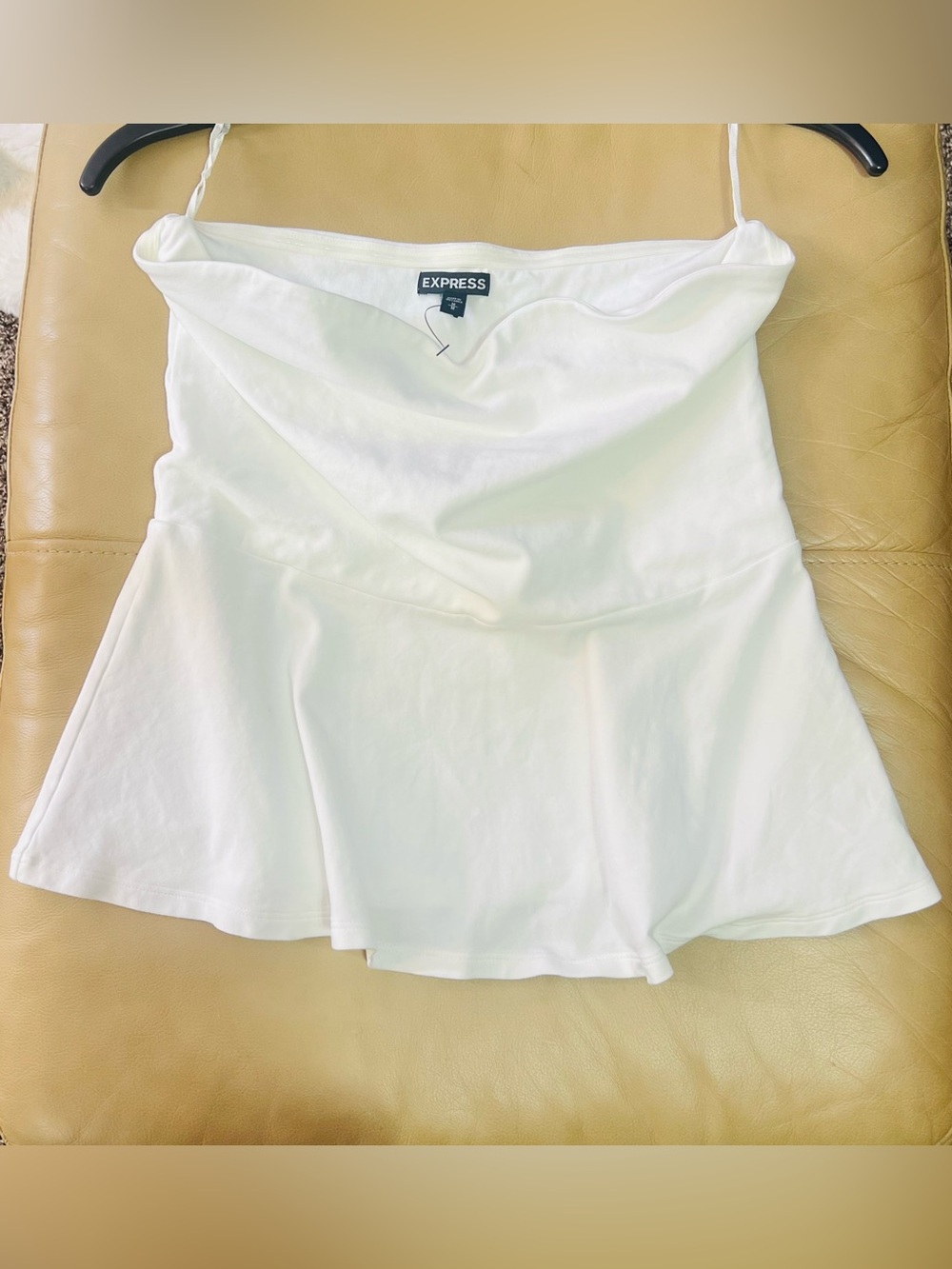 Express White Strapless Peplum Tank